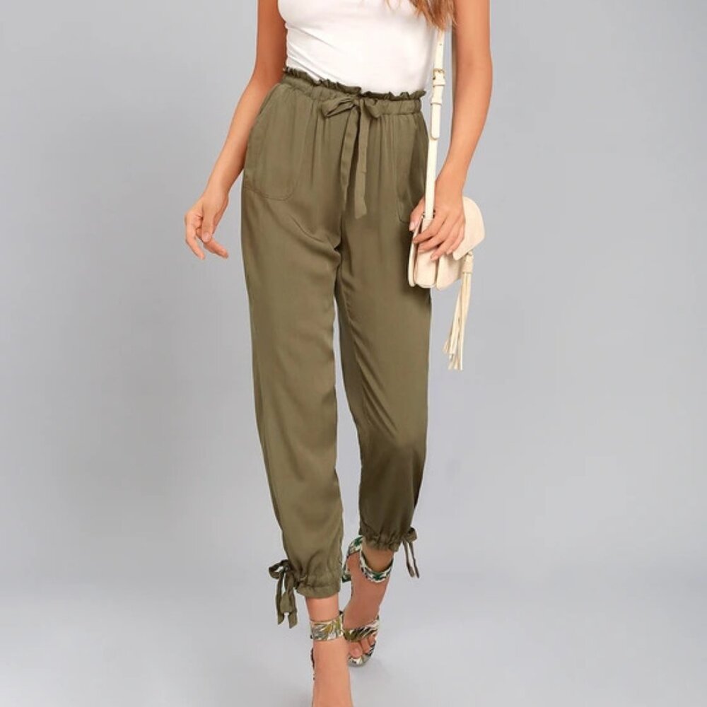 Lulus Olive Green Drawstring Pants – Size Small